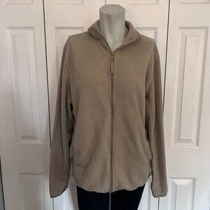 St. John’s Bay Tan Zip Up Fleece Jacket Size Small